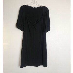 Reformation Jeans Black Ribbed Knit Dress 1X